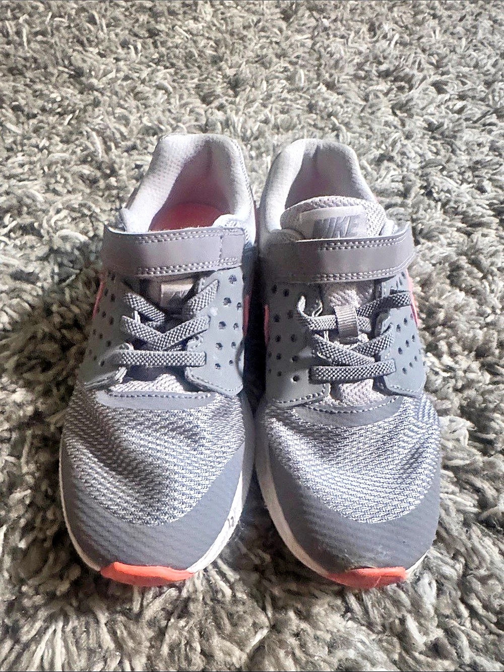 Nike Gray & Pink Athletic Shoes US 2Y